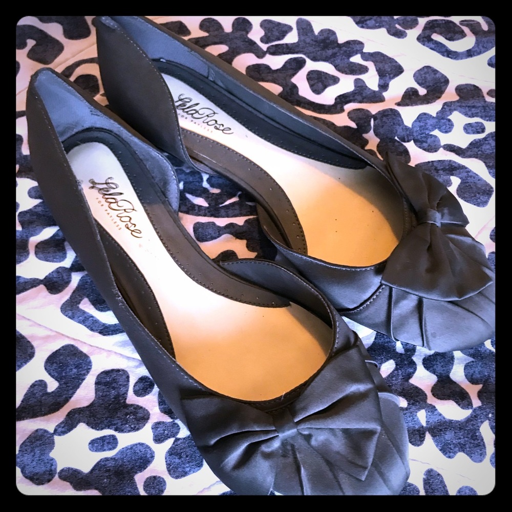 Dark Gray Lela Rose flats. Excellent Condition.